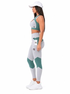 Conjunto de Yoga de Alta Calidad para Mujer, Tallas Grandes, Color Sólido, Cintura Alta, Logotipo Frontal Personalizable, Marca Privada, Conjunto de 2 Piezas - Product Image 5