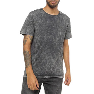 Comfortable acid wash Men's T-Shirts with faded texture breathable cotton fabric relaxed fit crew neck style for casual outings - Product Image 1