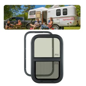 Finestra Scorrevole Verticale Oscurata per Camper 14'' L x 22'' A con Zanzariera e Anello di Fissaggio per Pareti di Spessore 15/16'' o 1 3/4'' - Accessorio Interno per Camper - Product Image 1
