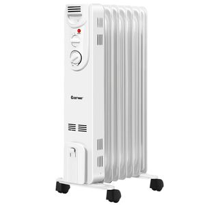 Calentador Eléctrico de Espacio de 1500W, 3 Modos de Calefacción, Funcionamiento Silencioso, Asa con Ruedas para Fácil Movimiento (Blanco), Incluye Protección Contra Sobrecalentamiento para EE. UU. - Product Image 3