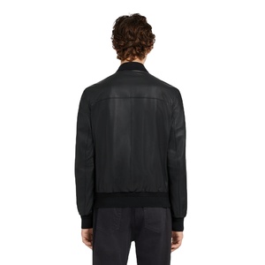 Chaqueta de Cuero Genuino para Hombre, Venta al Por Mayor de Fábrica, Cuello Mao, Cierre de Cremallera, Impermeable, Transpirable, Ecológica, para Invierno - Product Image 5