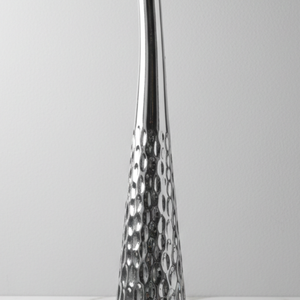 Florero de Metal Plateado Martillado de Lujo, Diseño Elegante, Alto y Delgado, Hecho a Mano, Decoración Moderna para el Hogar, Pieza Única - Product Image 3