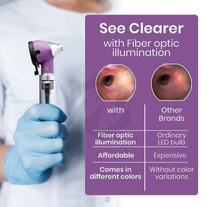 Mini otoscope portable avec lampe d'examen et kit d'inspection, loupe 3X à fibre optique avec embouts de rechange, ampoule de remplacement et protection - Product Image 4