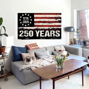 Drapeau du 250e anniversaire des États-Unis 3x5 pieds, motif patriotique, bannière murale pour le 250e anniversaire de l'Amérique, 1776-2026 - Product Image 4