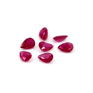 Rubíes naturales sin tratar de Mozambique, calibrados en forma de pera de 4x6 mm, piedras preciosas de rubí facetadas naturales sueltas para la fabricación de joyas, listas para usar. - Product Image 4