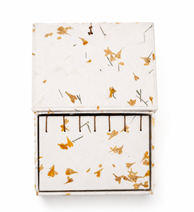 Marigold Flower Handmade Paper Journal <b>Box</b> with Button Closure Eco Friendly <b>Floral</b> Paper Gift Journal Set - Product Image 1