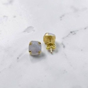 Trendy Raw Rainbow Moonstone Gold Electroplated <b>Studs</b> Earrings Jewelry - Wholesale Handmade <b>Studs</b> <b>for</b> <b>Men</b> and Women - Product Image 2
