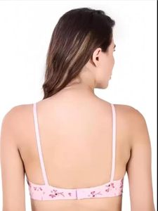 Sujetador de uso diario para mujer, con estampado, copas suaves acolchadas, cobertura total, transpirable, ajuste cómodo, tirantes ajustables, lencería informal - Product Image 2