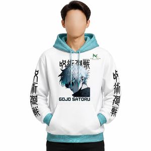 Sweat à capuche personnalisé avec motif anime color block pour homme, style streetwear japonais, en molleton, vente en gros usine OEM - Product Image 2