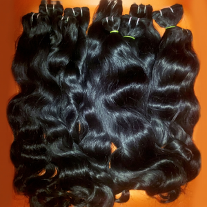ผมต่อคุณภาพสูง ยี่ห้อ OEM รุ่น PE 828 ผมแท้แบบอินเดีย Remy Virgin ความยาว 8"-30" สำหรับต่อผมแบบถักเปีย ดัดผมเดรดล็อก แบบเย็บสองชั้นด้วยเครื่องจักร - Product Image 5
