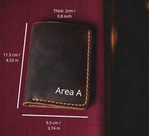 Unisex Genuine Leather <b>Wallet</b> Minimalist Handmade Vintage Crazy Horse Short <b>Card</b> Holder <b>Money</b> Clip Open Waterproof Eco-Friendly - Product Image 3