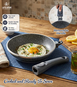 Ensemble complet d'ustensiles de cuisine antiadhésifs en granit avec couvercles, poignées de poêle amovibles, ensemble de cuisine pratique et luxueux - Product Image 4