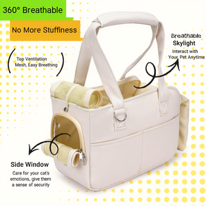 Bolsa de Transporte Portátil para Mascotas, Perros Pequeños y Gatos, Bolso de Viaje Transpirable con Correa de Seguridad, Alfombra Suave y Bolsillos de Almacenamiento - Product Image 2