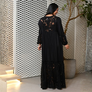 Elegante Vestido Largo de Encaje Negro para Mujer - Product Image 3
