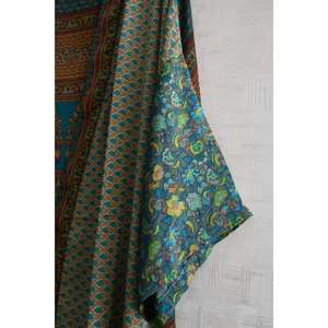 Robe Kimono Courte en Soie Indienne Faite à la Main pour Femme, Grande Taille, Respirante, Décontractée, Longueur Genou, Imprimée, Vêtement de Nuit Sexy pour Mariée - Product Image 3