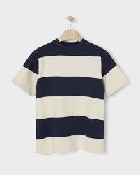 Camiseta Premium de Algodón 100% Teñido con Hilo, Rayas, para Hombre, Jersey Pesado 240g 260g, Ajuste Oversize Holgado, Alta Calidad - Product Image 3