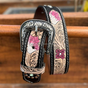 Custom Hand Tooled Leather <b>Studs</b> <b>Belt</b> for Men & Women 100% Genuine Cowhide Leather Factory Wholesale Pin Buckle Executive <b>Belts</b> - Product Image 2