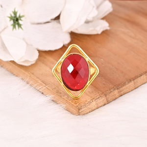 Red Hydro Gemstone <b>Ring</b> Handmade <b>Adjustable</b> Fashion <b>Ring</b> for Women - Product Image 2