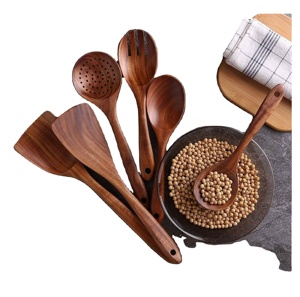 Juego de utensilios de cocina artesanales de madera Ace, juego de utensilios de cocina de madera Premium, cuchara hecha a mano hecha en la India - Product Image 5