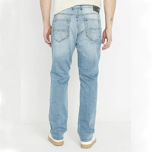 Hot Sale High Street Solid Woven <b>Men</b> Cotton Elastic Straight Light Blue Regular Fit <b>Stretched</b> Denim Jeans From Pakistan - Product Image 3