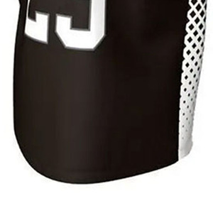 Ensemble de maillots de basket-ball personnalisés sublimés respirants, col en V noir, manches courtes, évacuation de l'humidité, uniforme d'équipe unisexe pour adultes - Product Image 4