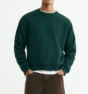 Sweat-shirt pour homme en coton biologique et polyester recyclé, écologique, uni, couleur unie, style minimaliste - Product Image 6