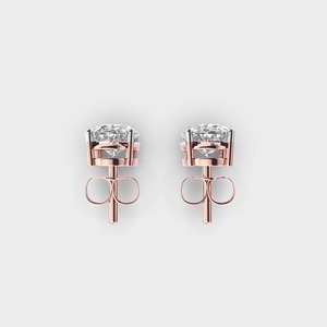 IGI Certified Lab Grown Oval Cut Diamond Stud <b>Earrings</b> 14K Yellow / White / Rose Gold Solitaire Oval Diamond <b>Earrings</b> - Product Image 4