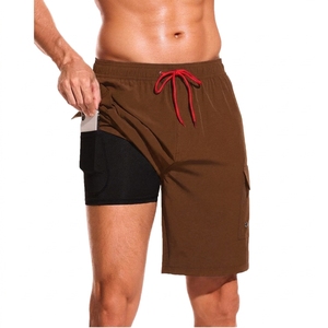Quick Dry Elastic Waist Loose Fit Casual Athletic Gym Shorts with Multi Pockets, Double Layer Design Running Short - Product Image 4
