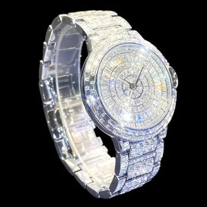 Men Hip Hop Brand Full Iced Out Diamond Jewelry Gold <b>Wristwatch</b> Fashion Man 2025 New Moissanite Diamond Wrist Watch - Product Image 2