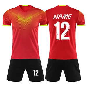 Tenue d'équipe de football personnalisée, uniformes de football personnalisés, ensemble maillot et short de football en polyester à col rond et manches courtes - Product Image 6