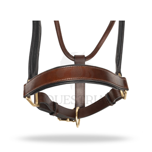 Harnais en cuir rembourré pour cheval avec boucles réglables et ferrures en laiton - Product Image 4