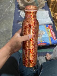 BURAQ HANDICRAT Copper Water <b>Bottle</b> 1L Design for Travel - Product Image 1