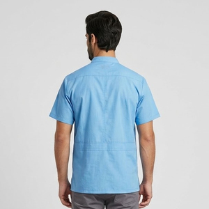 Bata de Barbero con Cuello Alto para Salón de Belleza, Bata de Peluquería para Hombre, Capa de Barbero, Bata de Peluquería de Manga Corta - Product Image 2