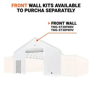 Container in Tessuto PVC 40FT X 30FT con Tetto a Falda, Ritardante di Fiamma, Resistente all'Acqua, Serie Pro, con Parete Anteriore Parziale a Ribalta, Casetta Porta Attrezzi - Product Image 3