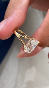 3Ct Radiant Hidden Halo Lab Grown Engagement Solitaire Diamond <b>Ring</b> For Women Split Shank <b>Ring</b> <b>14K</b> <b>Gold</b> <b>Ring</b> Annive - Product Image 3