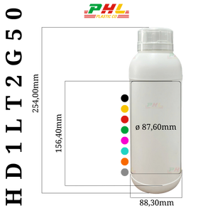 Botellas de Plástico Cilíndricas de HDPE/COEX de 1000 ml con Tapa de Rosca de 50 mm y Sello con Efecto Metálico, Botella de Color con Efecto Metálico, Vietnam - Product Image 5