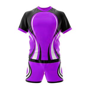 Tenue de rugby entièrement personnalisée par sublimation, design sur mesure, nom d'équipe personnalisé, ensemble maillot et short de rugby, uniforme par sublimation - Product Image 4