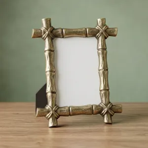 Handmade Bamboo Design Agate Quartz Marble Photo <b>Frame</b> Luxury Rectangular Tabletop Picture Display Home Office Decorative Gift - Product Image 2