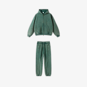 Conjunto de Chándal con Efecto Ácido para Hombre 2026: Sudadera con Capucha y Pantalones Jogger de Alta Calidad - Product Image 1