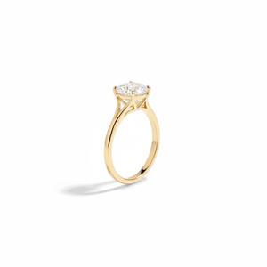 Certified 14K Gold Lab Diamond 0.5 CT Oval Cut Solitaire Engagement Ring With Split Shank Setting Minimalist Women Fine Jewelry - Product Image 5