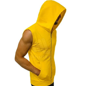 Sudaderas con Capucha sin Mangas para Hombre, al por Mayor, para Invierno, Fitness, con Cierre, de Poliéster/Algodón, Personalizadas, Impresión Digital, Secado Rápido, Transpirables - Product Image 3