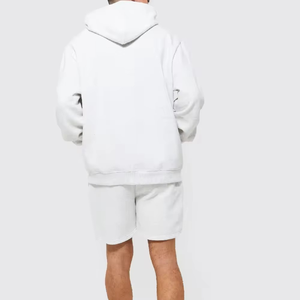 Ensemble de survêtement homme coupe ajustée en molleton bouclette, avec logo imprimé, sweat à capuche et short, deux pièces, pour l'entraînement, grandes tailles - Product Image 2