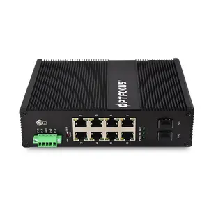 Gigabit 8 port PoE and 2 fiber optical SFP Din-rail Ethernet poe industrial Switch