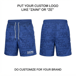 Shorts coupe-vent en microfibre de polyester 120 GSM, blanc et noir, avec logo personnalisé par sublimation, shorts coupe-vent en nylon - Product Image 6