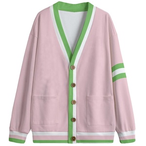 Cárdigan de doble bolsillo suéter tejido color sólido nuevo caliente prendas de punto personalizadas - Product Image 1