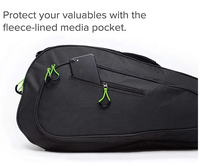 Sac de raquette de tennis 2026 en nylon imperméable grande capacité, sac à dos de sport avec fermeture éclair et accents verts