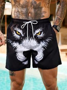 Shorts de bain unisexes pour hommes, tissés, séchage rapide, imprimé floral, longueur genou, légers, résistants à l'eau, avec cordon de serrage - Product Image 2