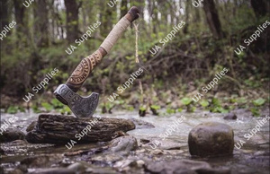 Factory Direct Wholesale Best Price Handmade Viking <b>Axe</b> Hand Forged Bearded Edge Wooden <b>Handle</b> Outdoor Camping Hatchet <b>Axe</b> - Product Image 2