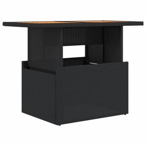 Tavolo da giardino in legno massello di Acacia con Rattan in PE nero e prodotto per categoria di stoccaggio in acciaio verniciato a polvere - Product Image 2
