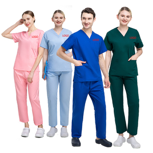 Wholesale Price Custom Made Eco-Friendly Canvas Medical Scrub <b>Sets</b> Unisex Nursing Scrubs <b>Doctor</b> Uniforms Breathable Hospital - Product Image 3